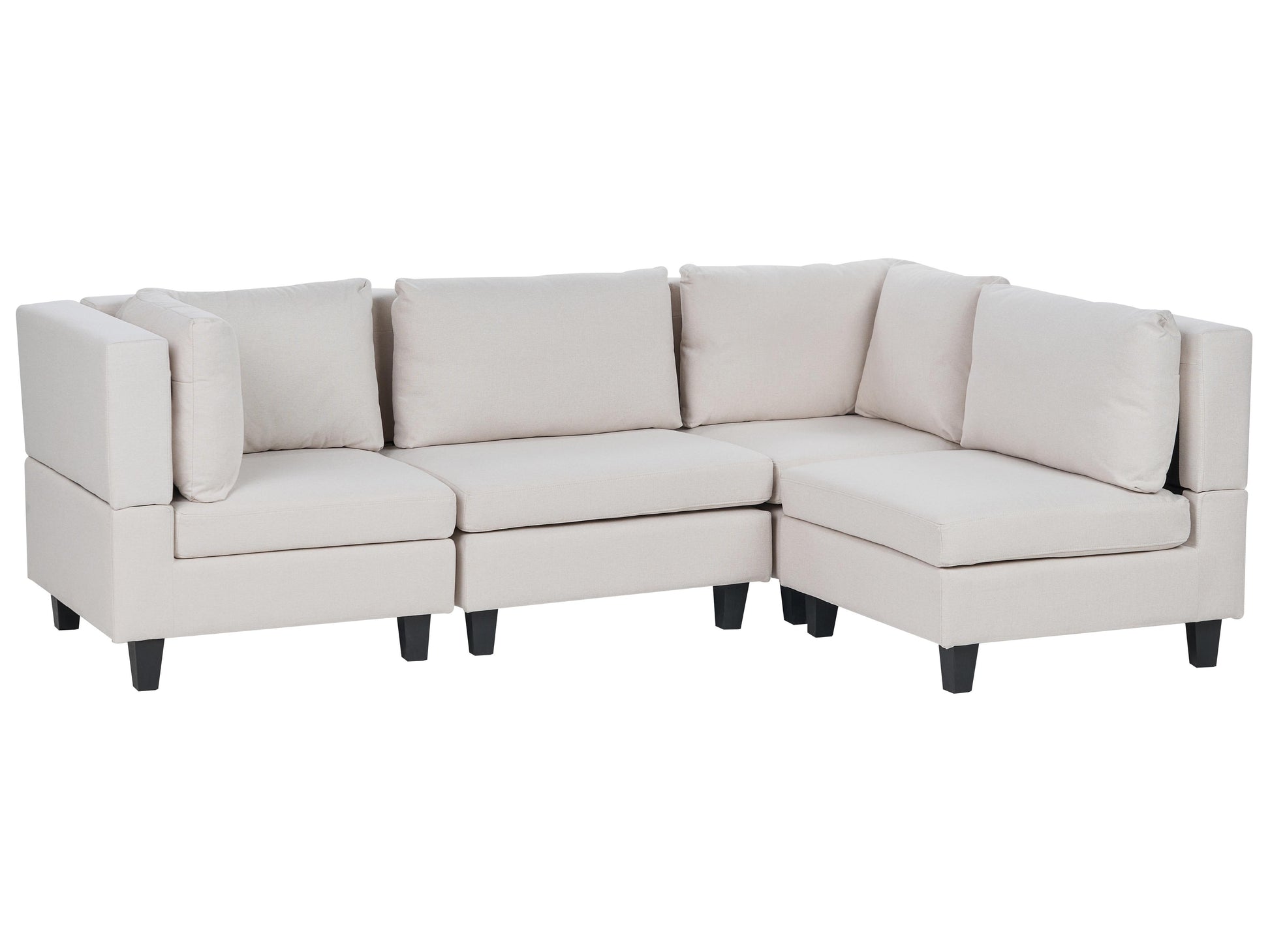  Modular Corner Sofa 4 Seater UNSTAD Fabric Light Beige Left Hand