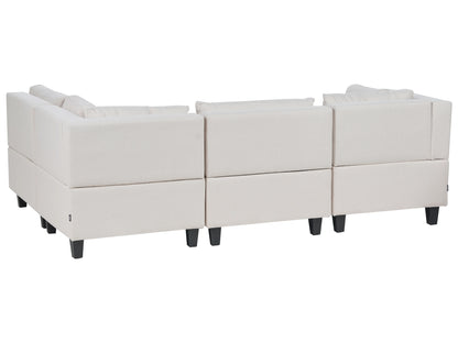  Modular Corner Sofa 4 Seater UNSTAD Fabric Light Beige Left Hand