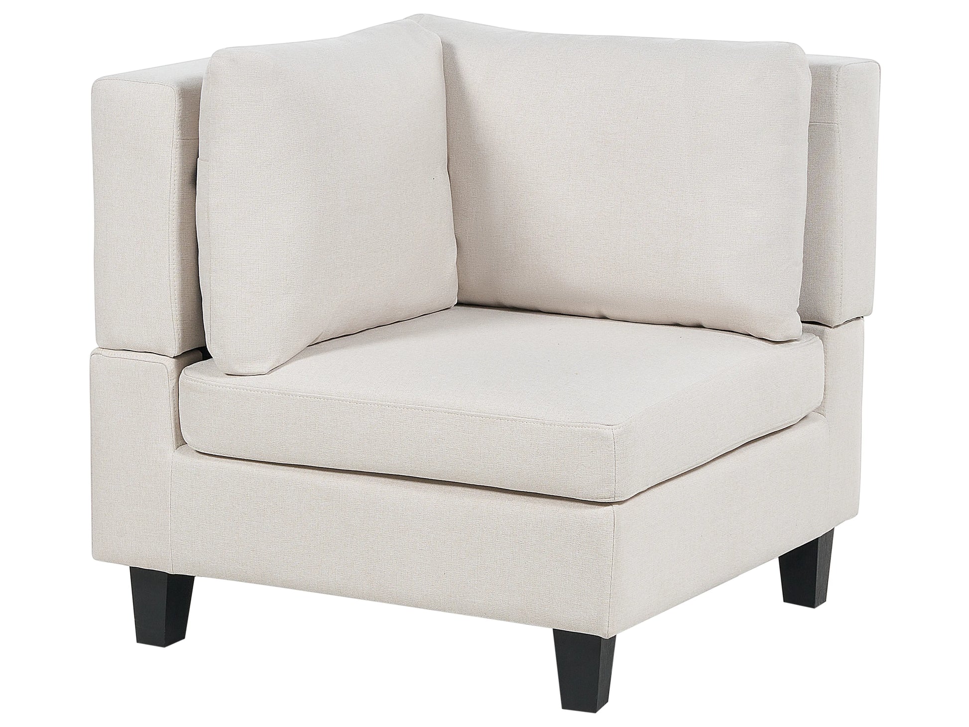  Modular Corner Sofa 4 Seater UNSTAD Fabric Light Beige With Ottoman Right Hand