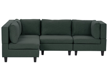  Modular Corner Sofa 4 Seater UNSTAD Fabric Dark Green Right Hand