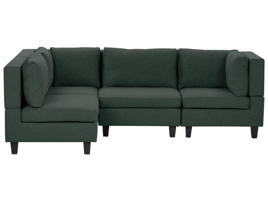  Modular Corner Sofa 4 Seater UNSTAD Fabric Dark Green Right Hand