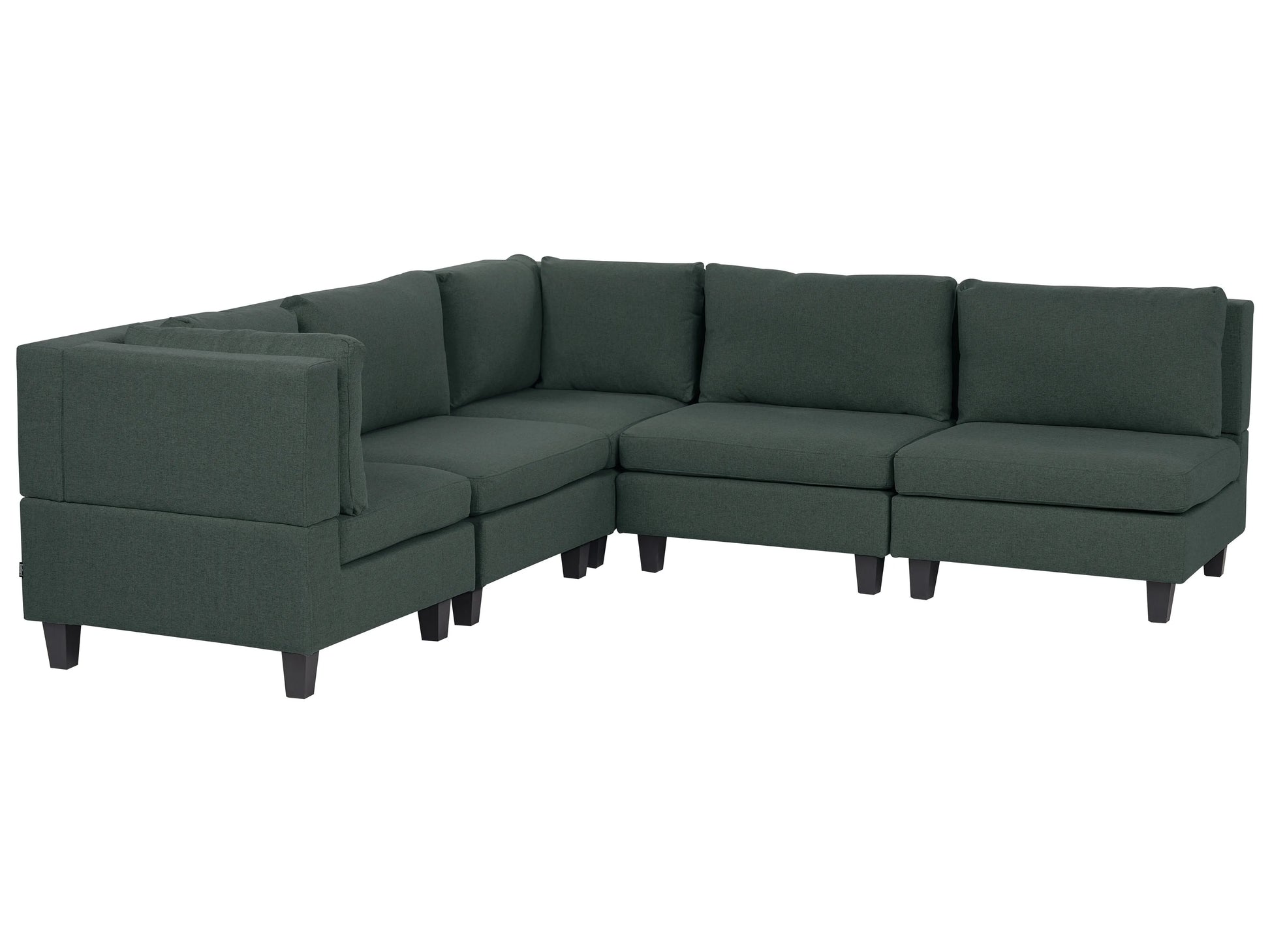  Modular Corner Sofa 5 Seater UNSTAD Fabric Dark Green Right Hand