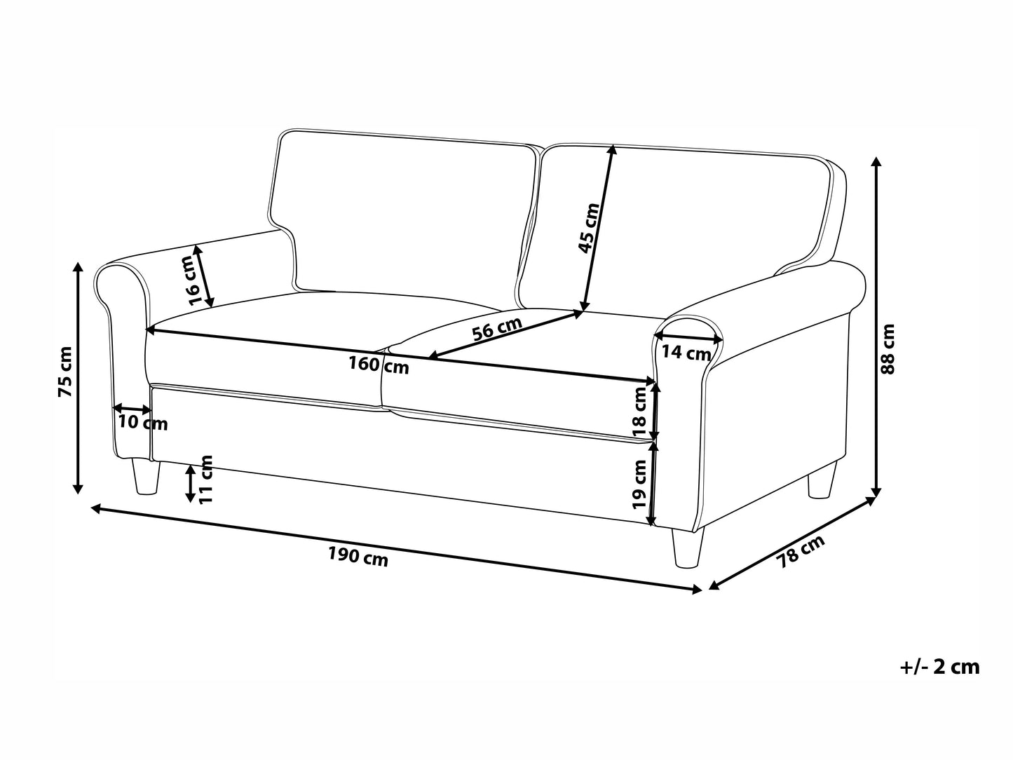  Sofa 3 Seater RONNEBY Fabric Beige