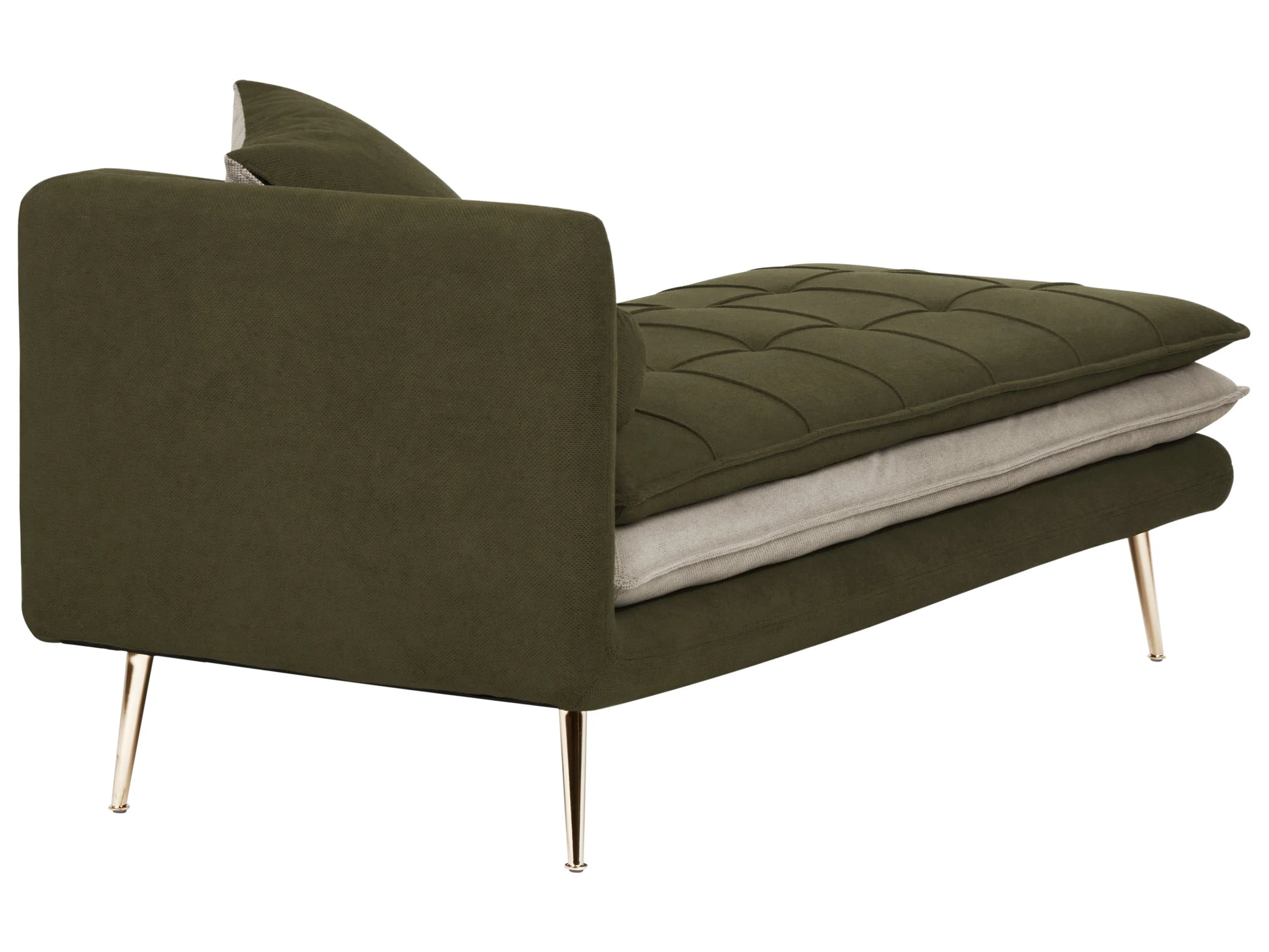  Left-Hand Chaise Lounge GONESSE Fabric Green