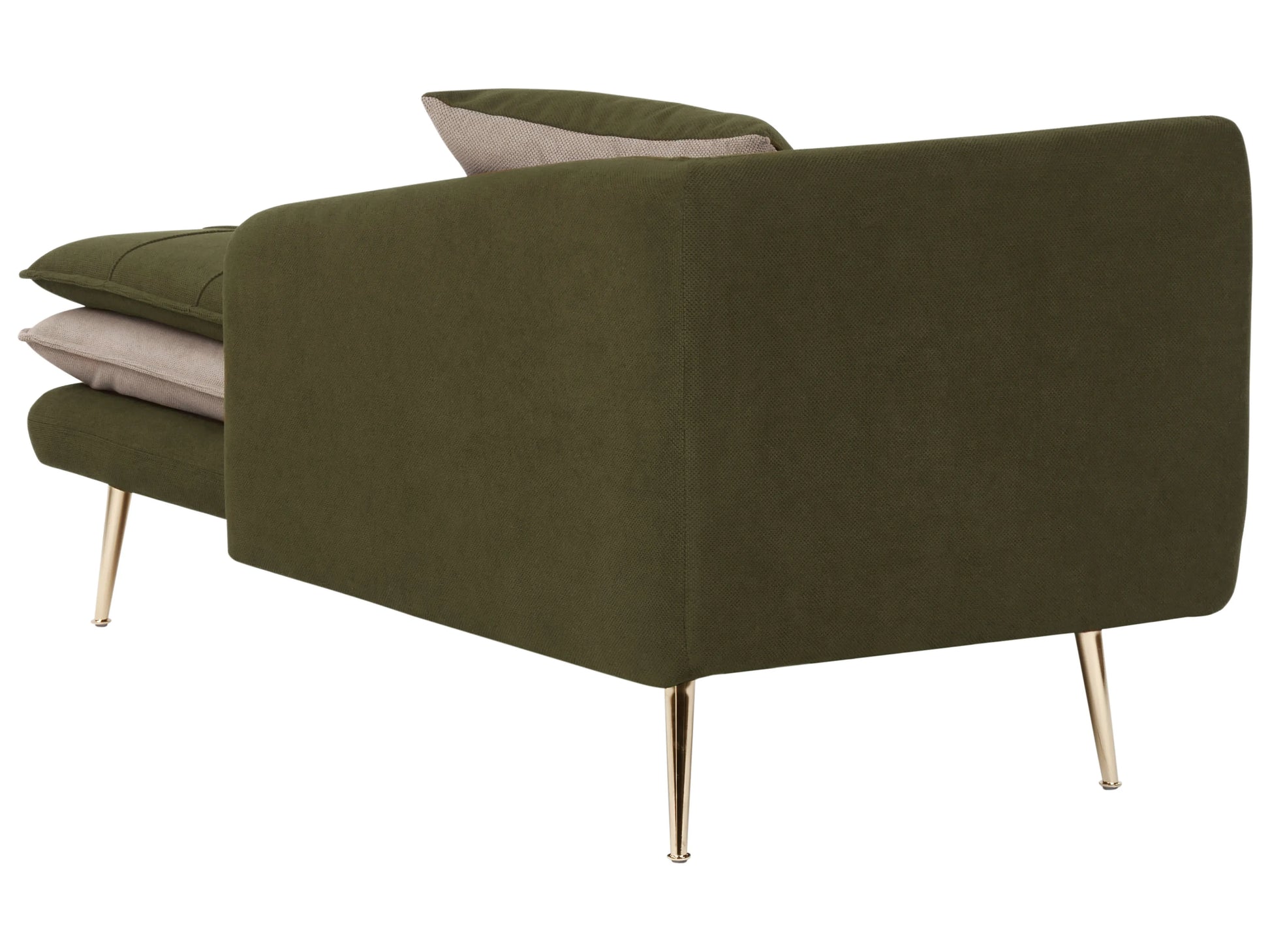 Left-Hand Chaise Lounge GONESSE Fabric Green