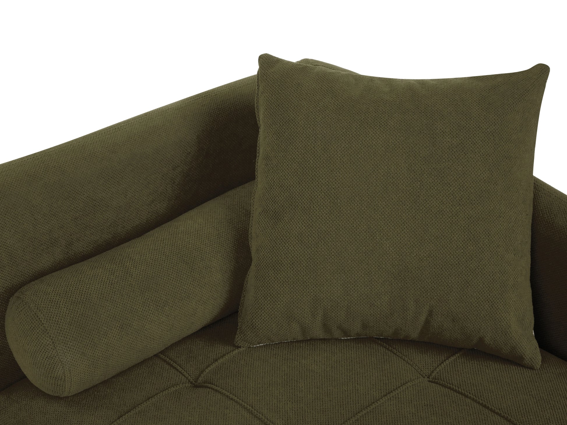  Left-Hand Chaise Lounge GONESSE Fabric Green