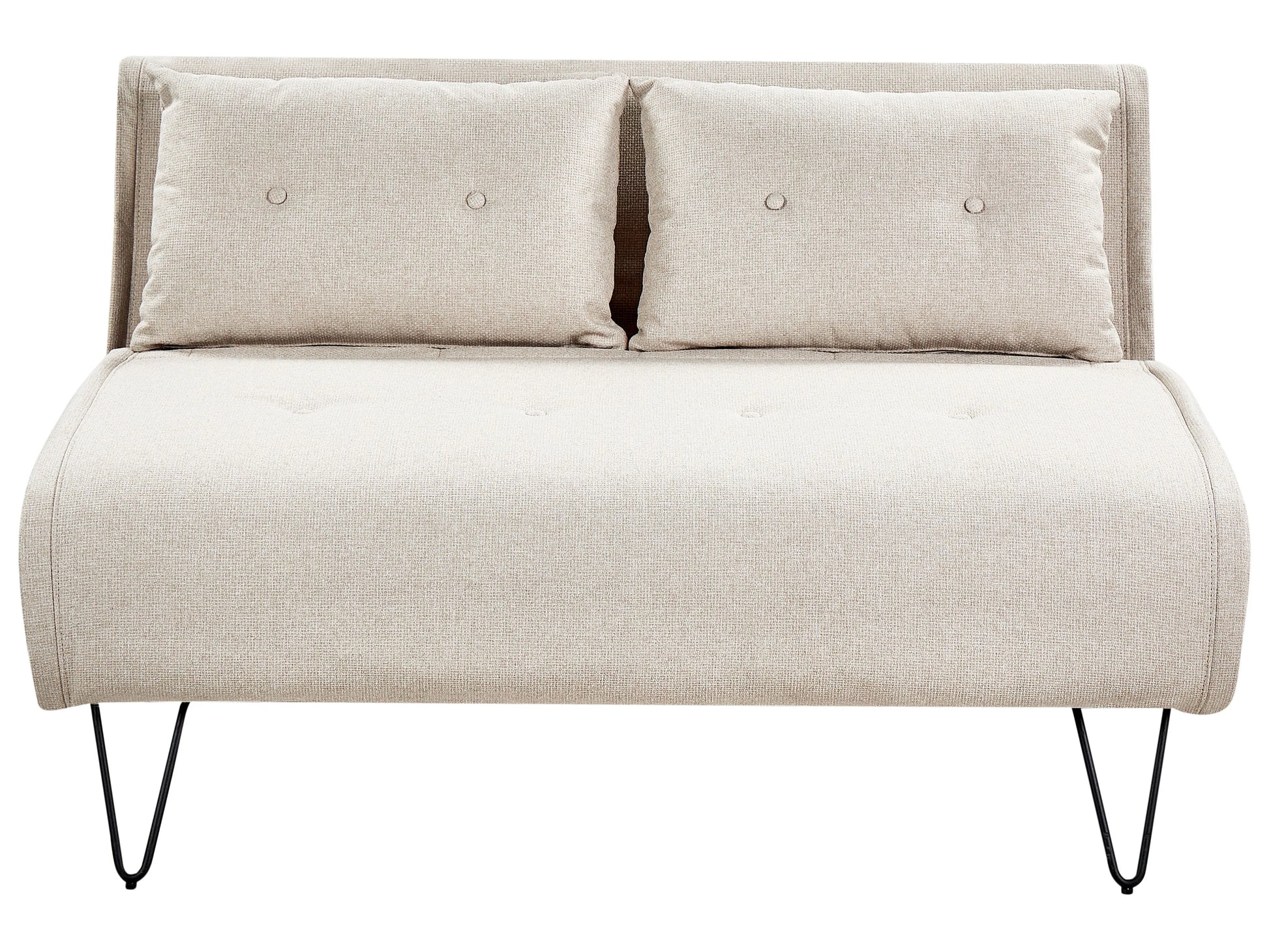  Sofa Bed 2 Seater VESTFOLD Fabric Light Beige