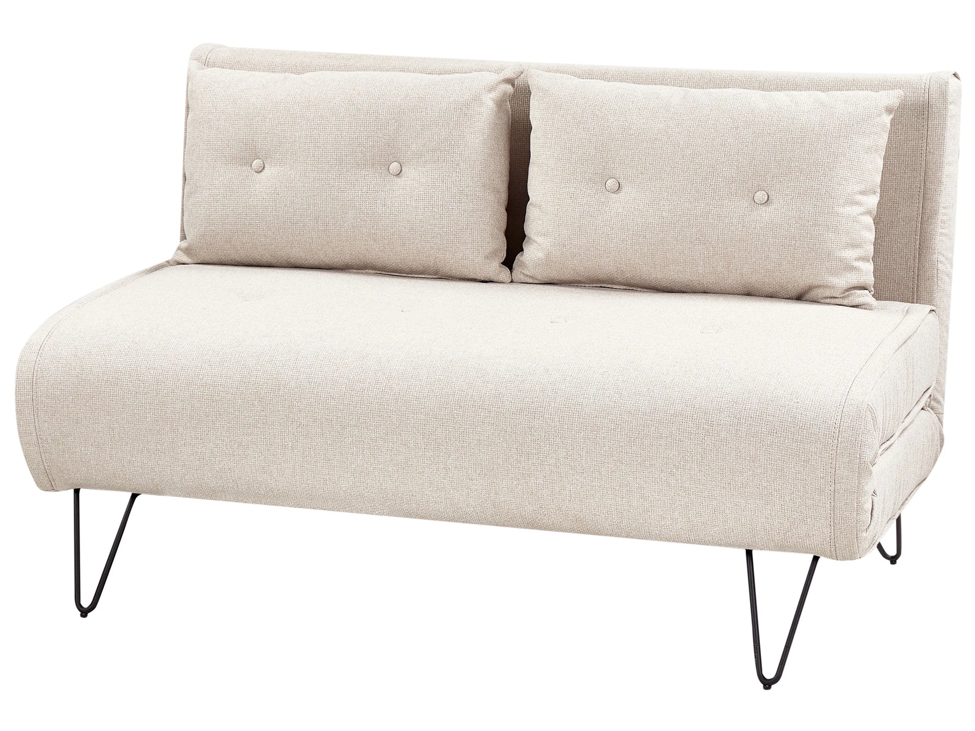  Sofa Bed 2 Seater VESTFOLD Fabric Light Beige