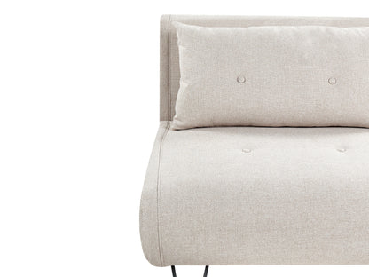  Sofa Bed 2 Seater VESTFOLD Fabric Light Beige