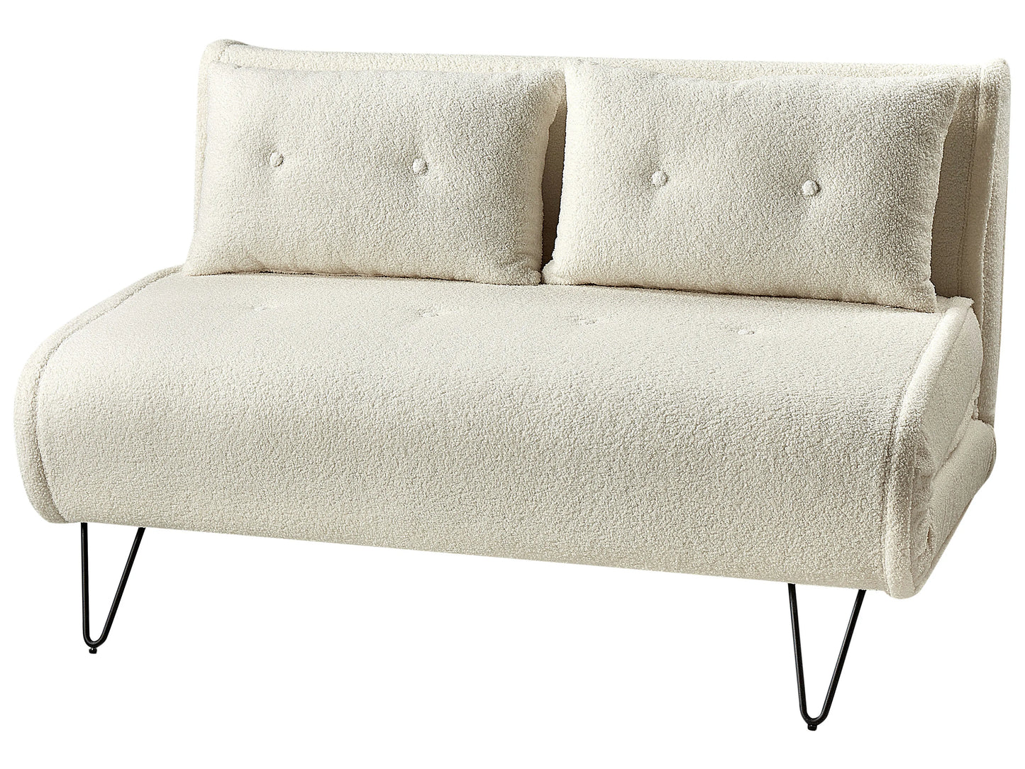  Sofa Bed 2 Seater VESTFOLD Boucle Off-White