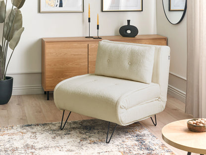  Single Sofa Bed VESTFOLD Boucle Off-White