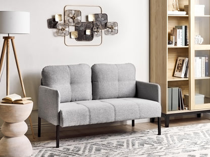  Upholstered Bench 2 Seater LAHTI Fabric Grey