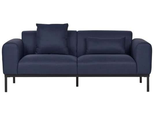  Sofa 2 Seater MALMOS Faux Linen Dark Blue