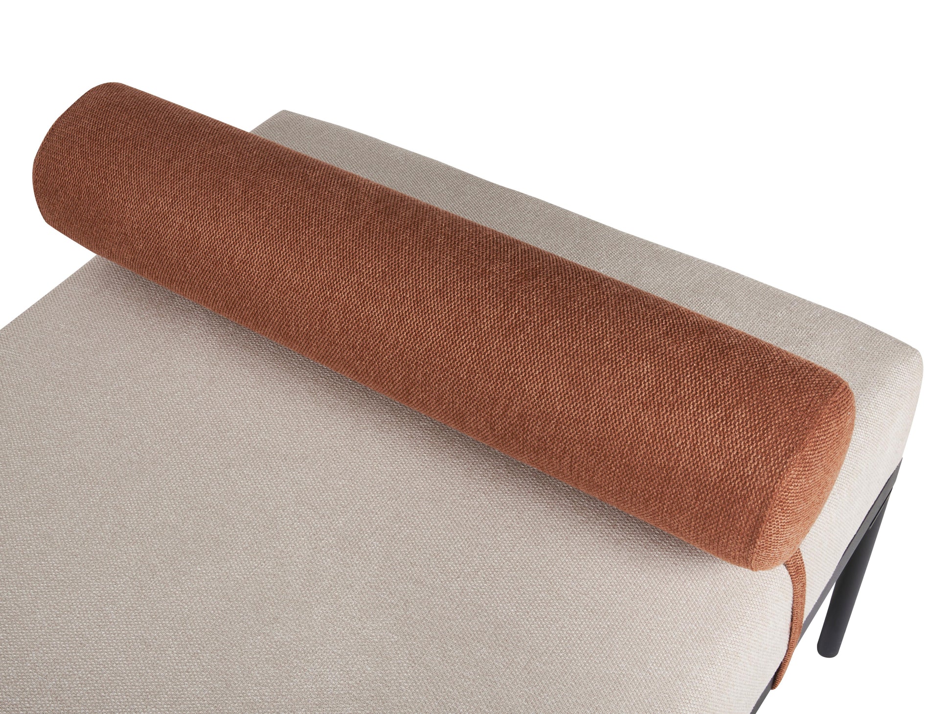  Chaise Longue MALMOS Faux Linen Golden Brown