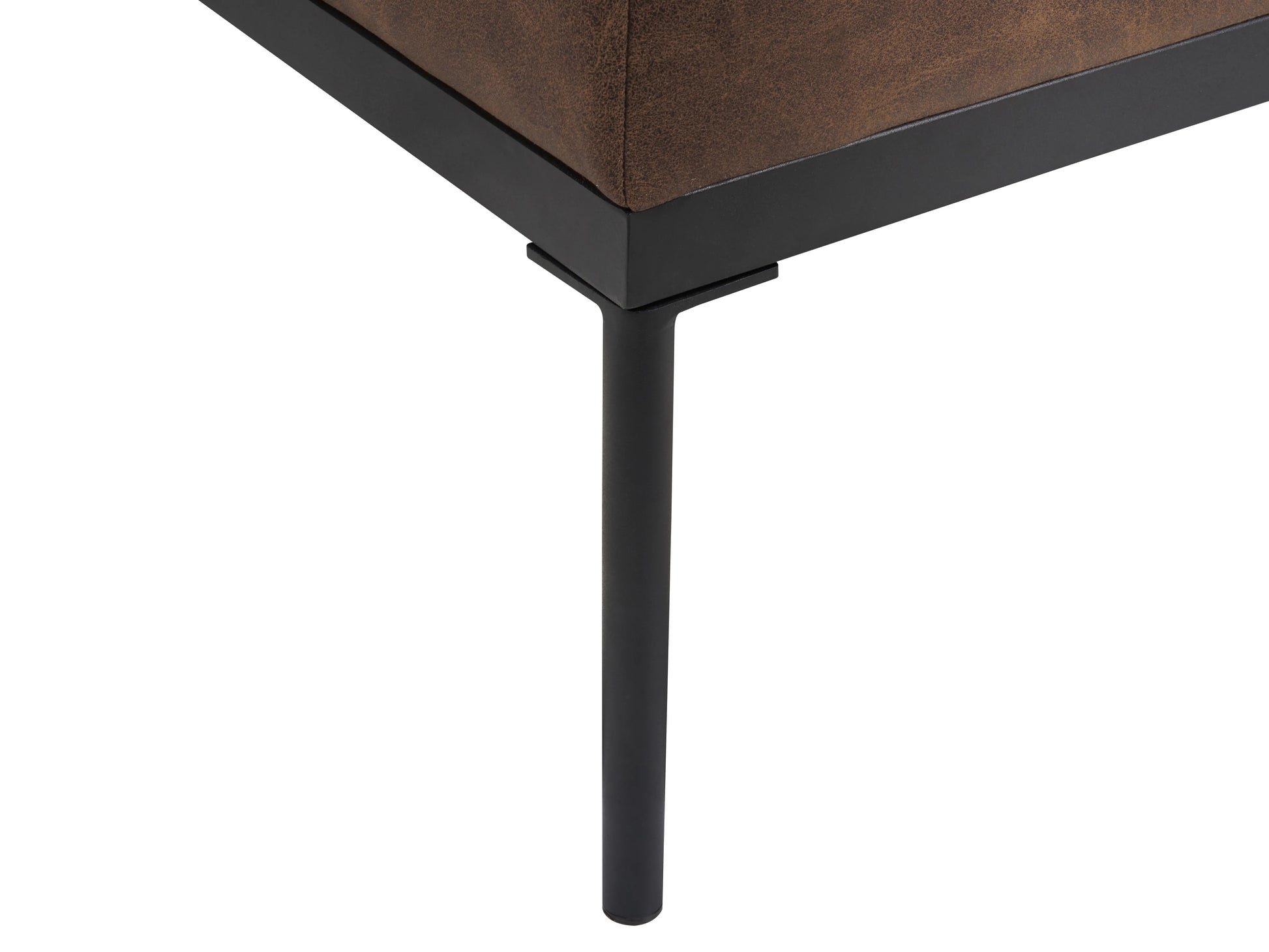  Chaise Longue MALMOS Faux Linen Faux Leather Dark Brown