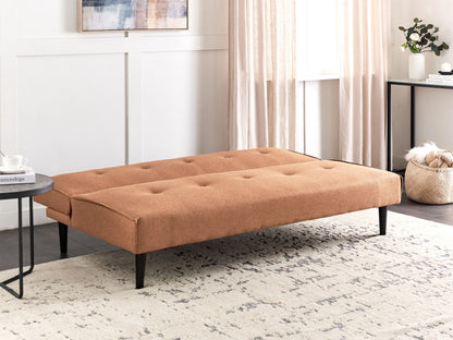  Sofa Bed 3 Seater VISBY Fabric Golden Brown