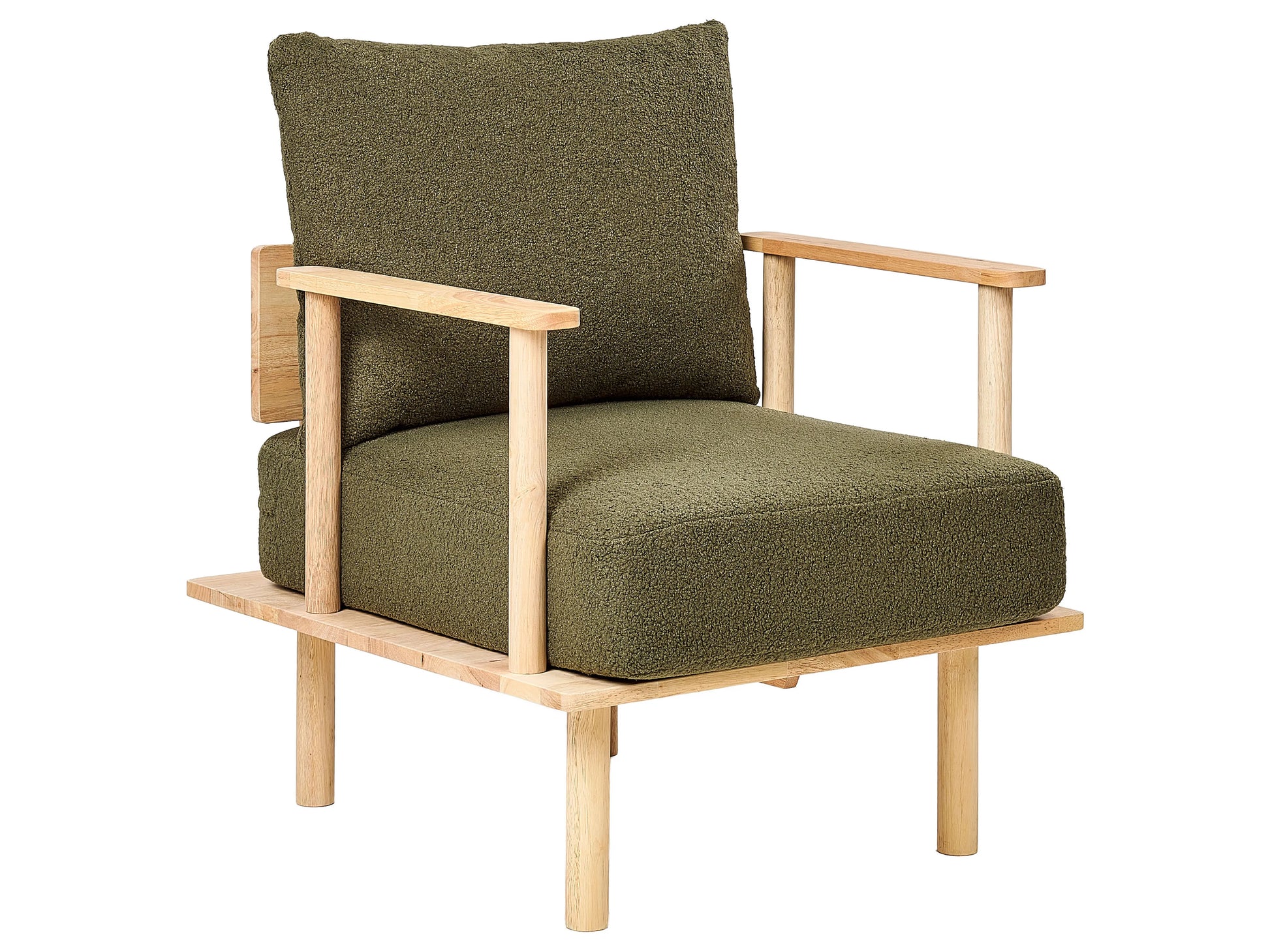  Living Room Set 3 Seater ASKER Boucle Dark Green