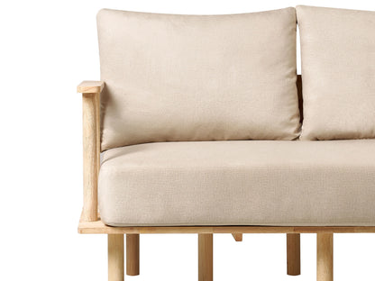  Living Room Set 3 Seater ASKER Fabric Sand Beige