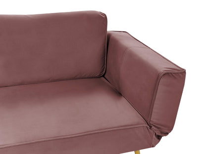  Sofa Bed 2 Seater SAARELA Velvet Pink