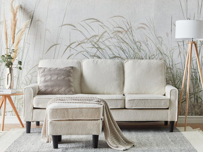  Sofa 3 Seater AVESTA Boucle White With Ottoman
