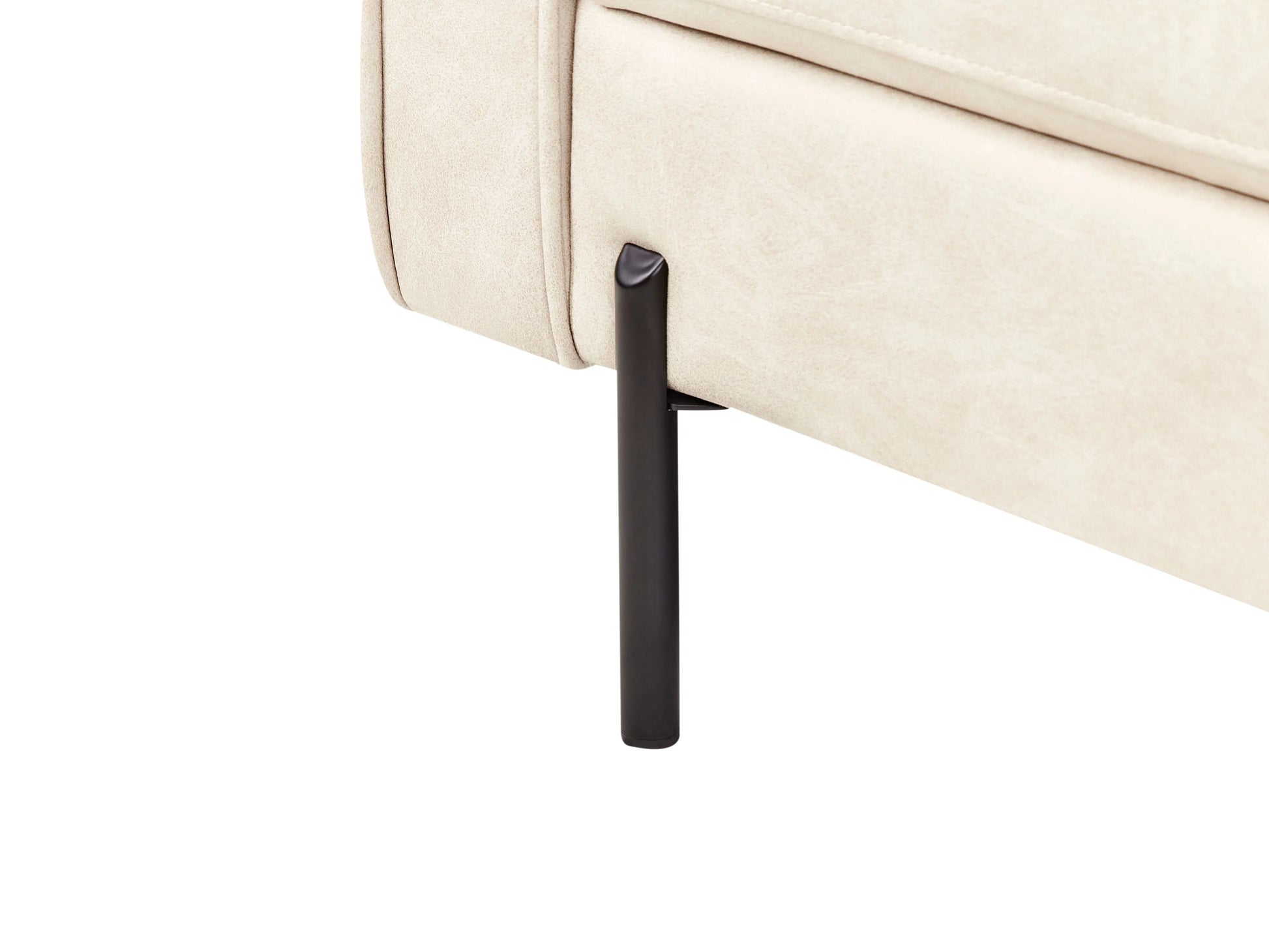  Right-Hand Chaise Lounge REBAIS Faux Leather Light Beige