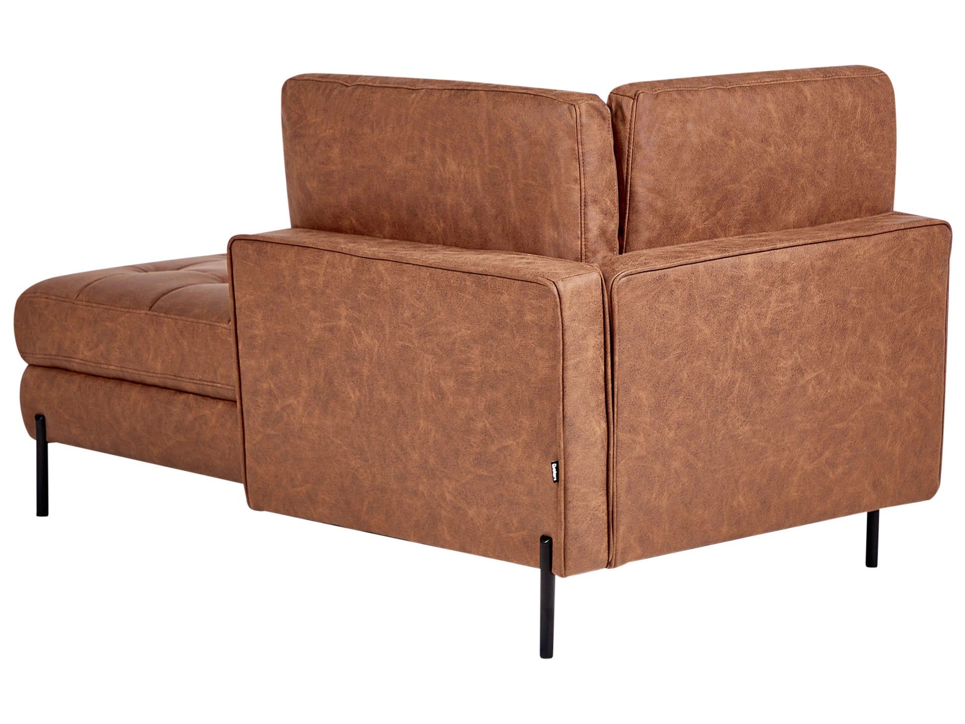  Left-Hand Chaise Lounge REBAIS Faux Leather Golden Brown