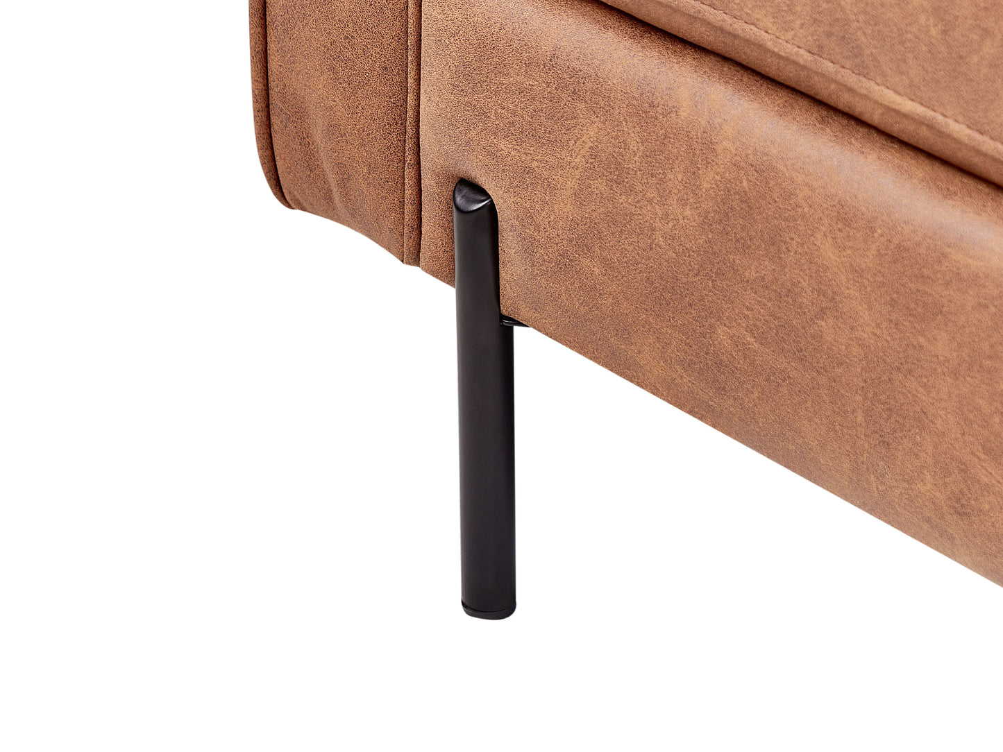  Left-Hand Chaise Lounge REBAIS Faux Leather Golden Brown