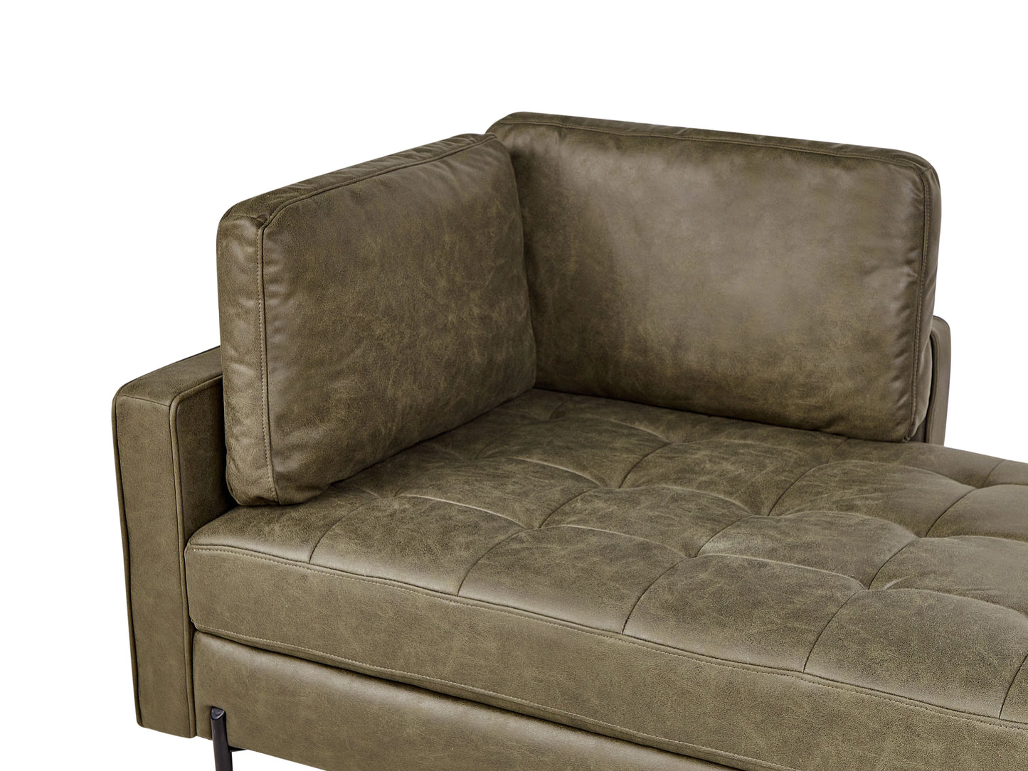  Left-Hand Chaise Lounge REBAIS Faux Leather Green