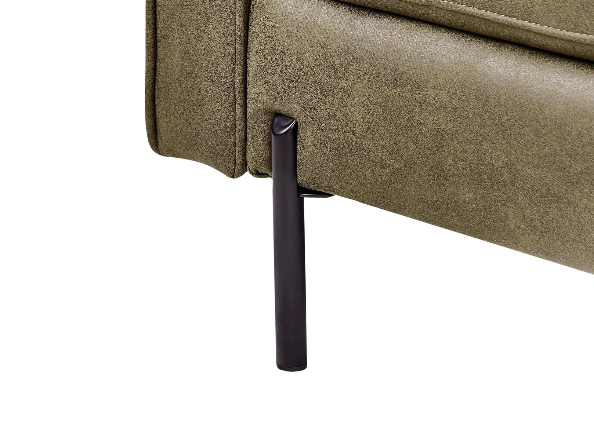  Left-Hand Chaise Lounge REBAIS Faux Leather Green