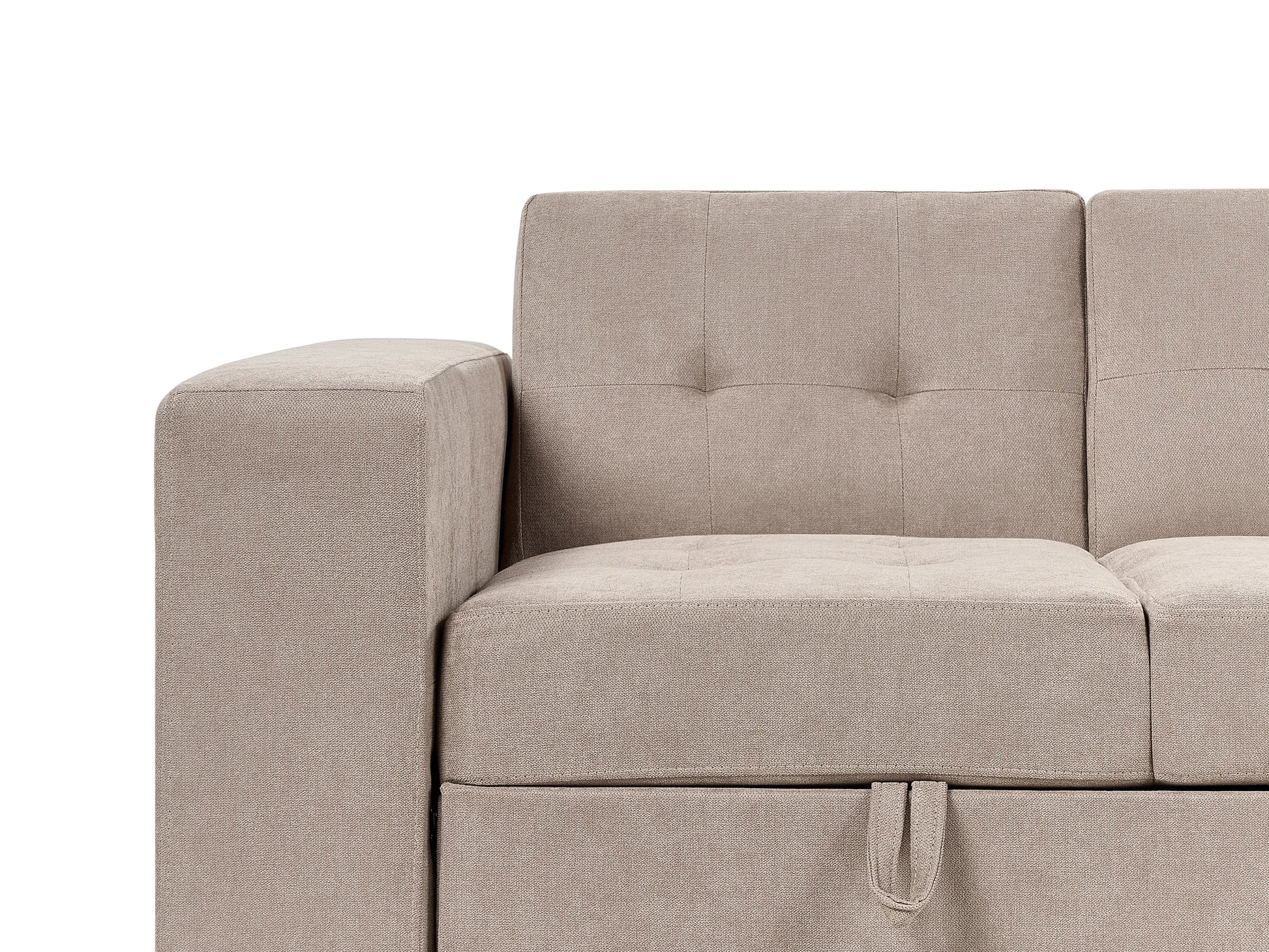  Sofa Bed 3 Seater FALSTER Fabric Light Brown With Storage