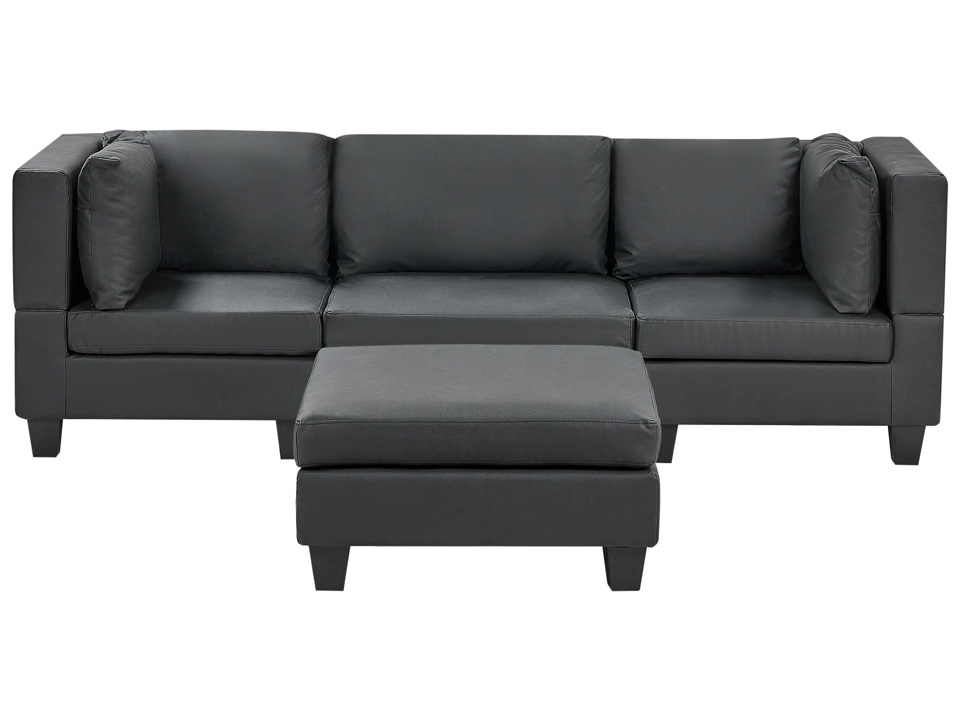  Modular Sofa 3 Seater UNSTAD Faux Leather Black