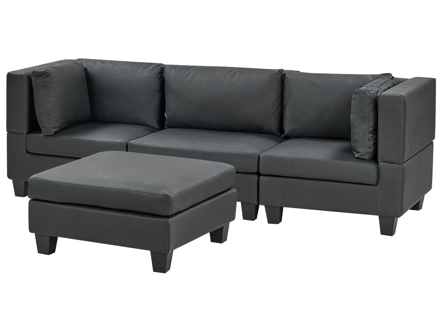  Modular Sofa 3 Seater UNSTAD Faux Leather Black