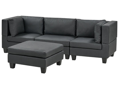  Modular Sofa 3 Seater UNSTAD Faux Leather Black