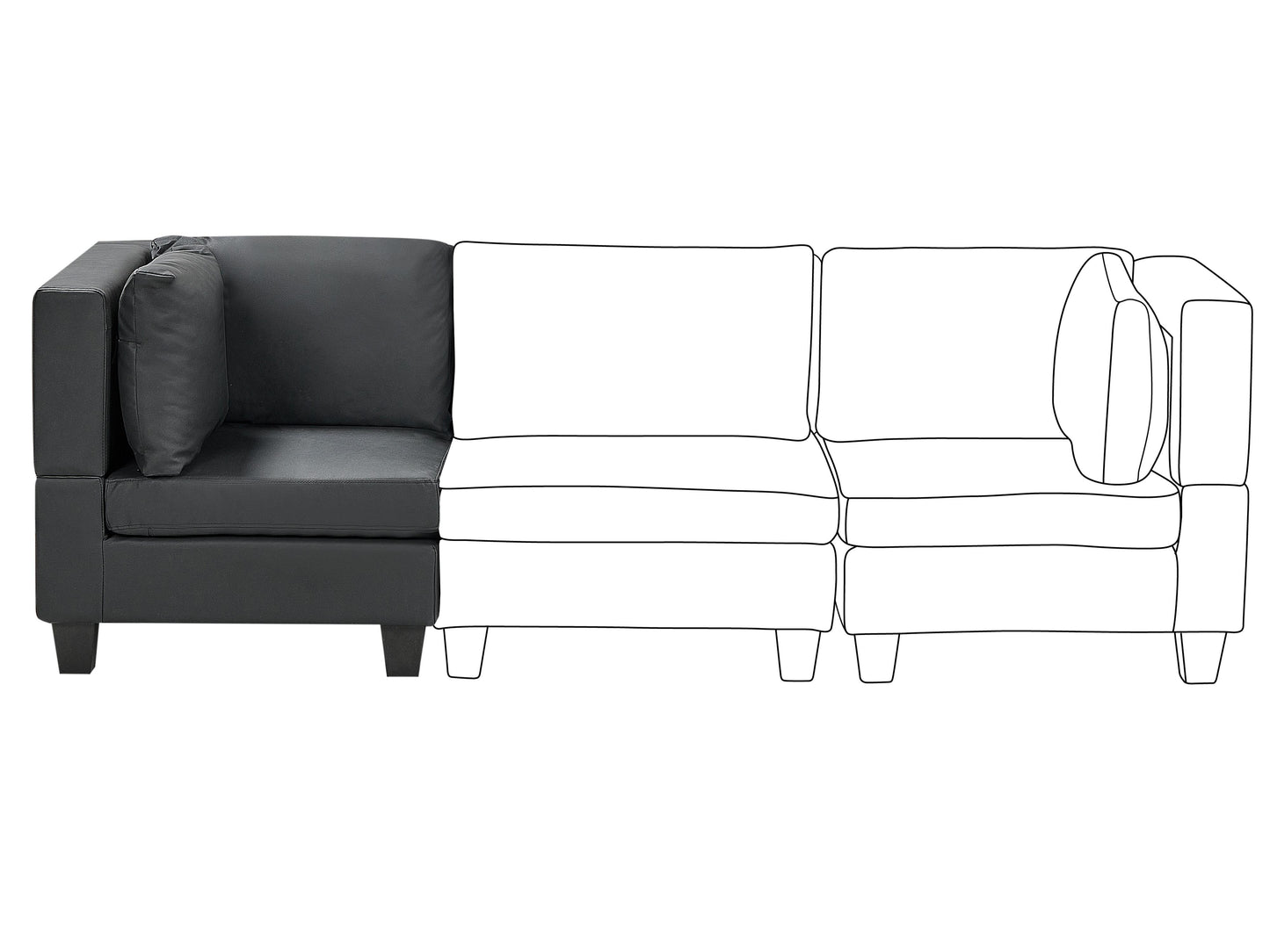  Corner Seat UNSTAD Faux Leather Black