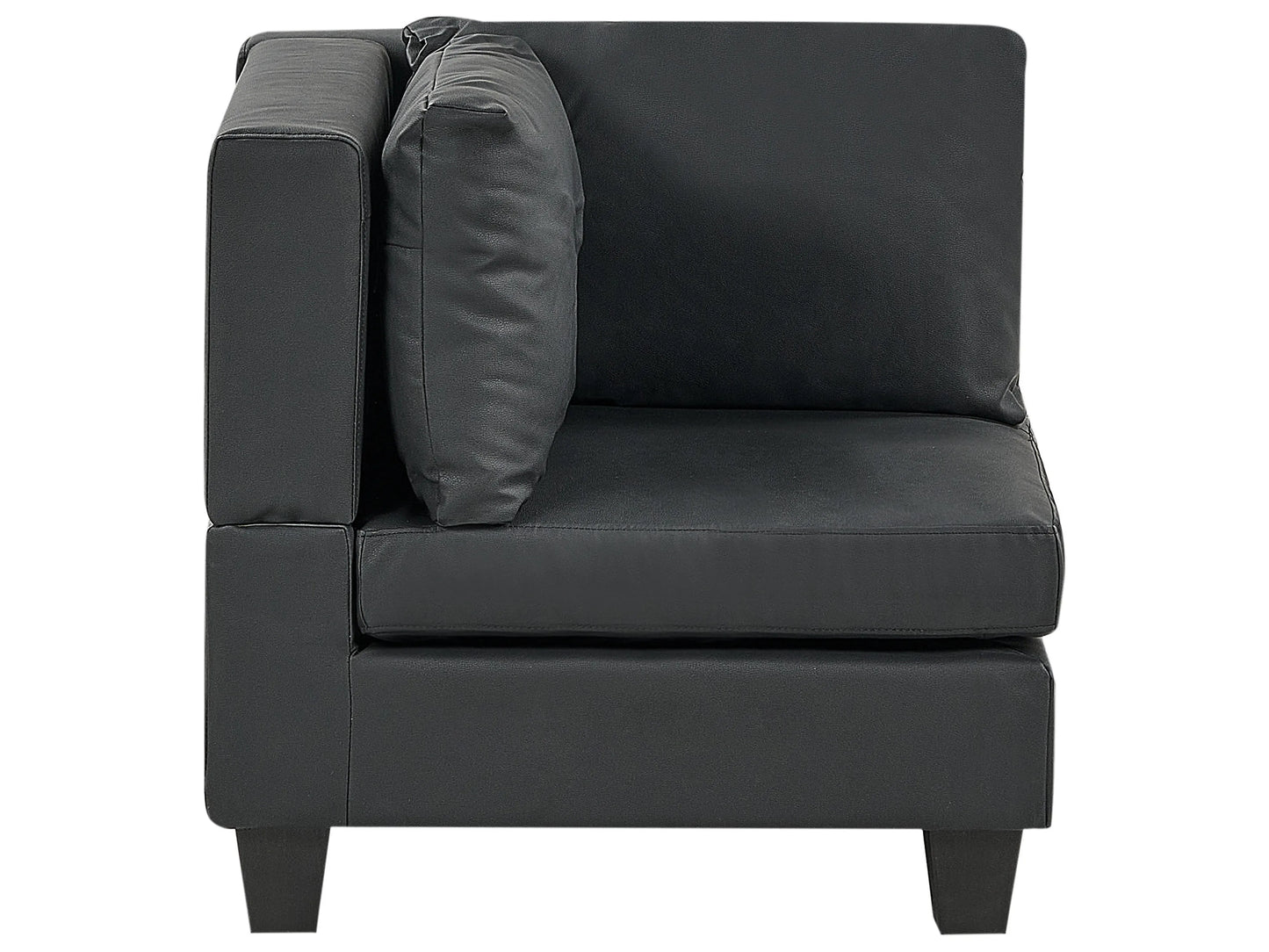  Modular U-Shape Sofa 5 Seater UNSTAD Faux Leather Black