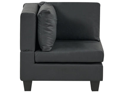  Modular U-Shape Sofa 5 Seater UNSTAD Faux Leather Black