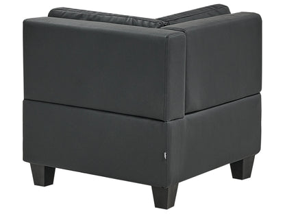  Modular U-Shape Sofa 5 Seater UNSTAD Faux Leather Black
