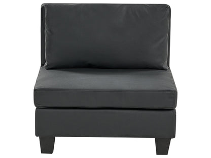  Modular U-Shape Sofa 5 Seater UNSTAD Faux Leather Black