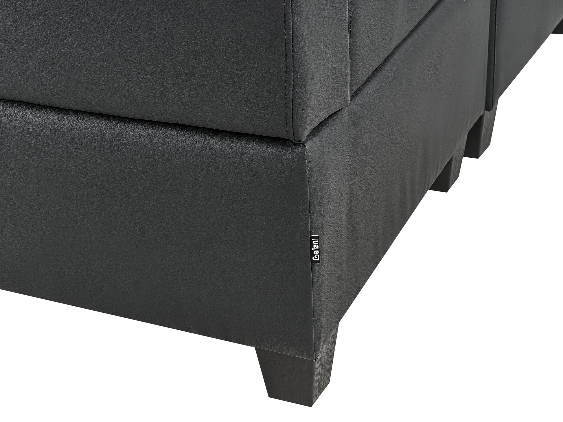  Modular U-Shape Sofa 5 Seater UNSTAD Faux Leather Black
