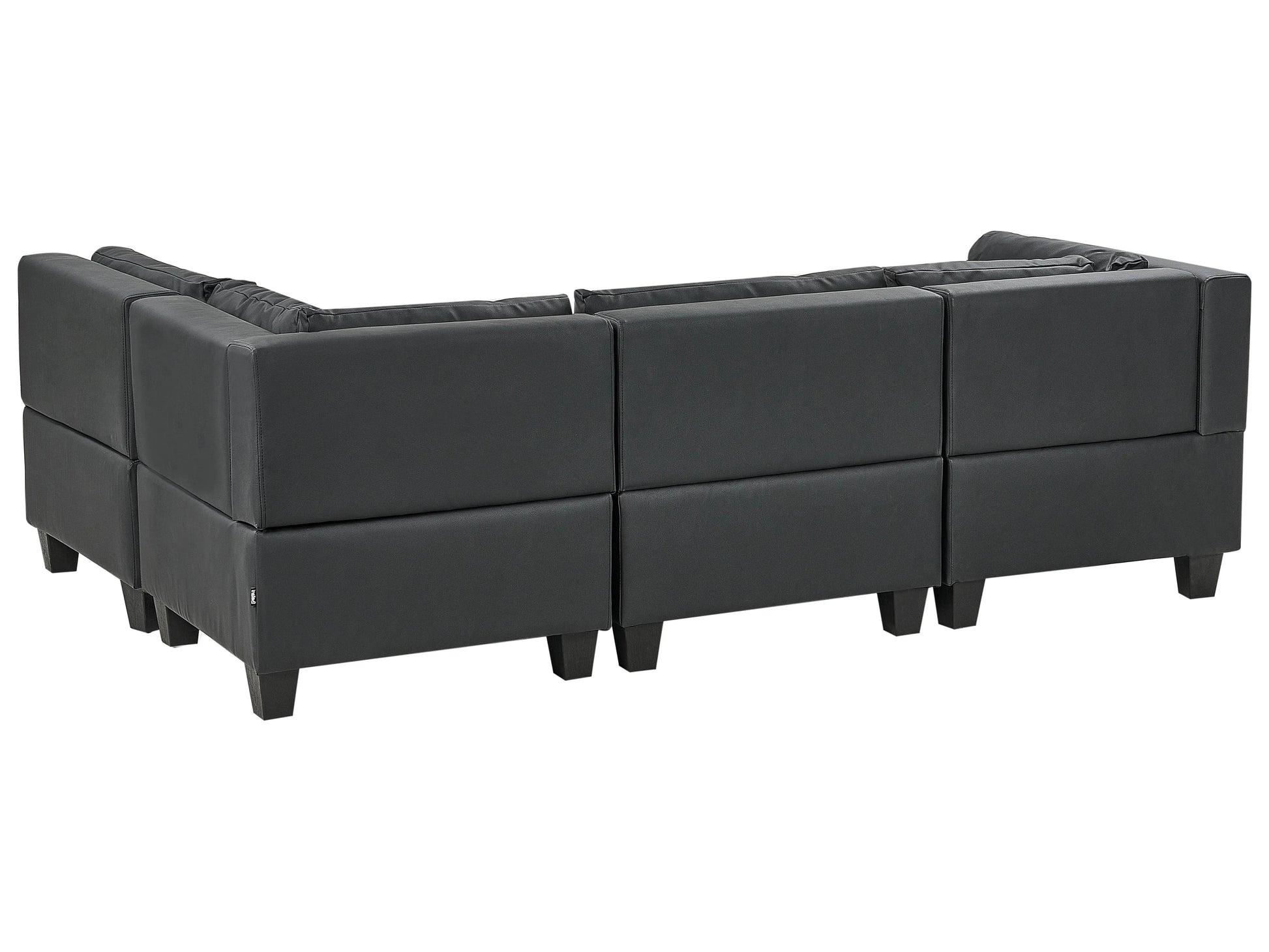  Modular Corner Sofa 4 Seater UNSTAD Faux Leather Black Left Hand