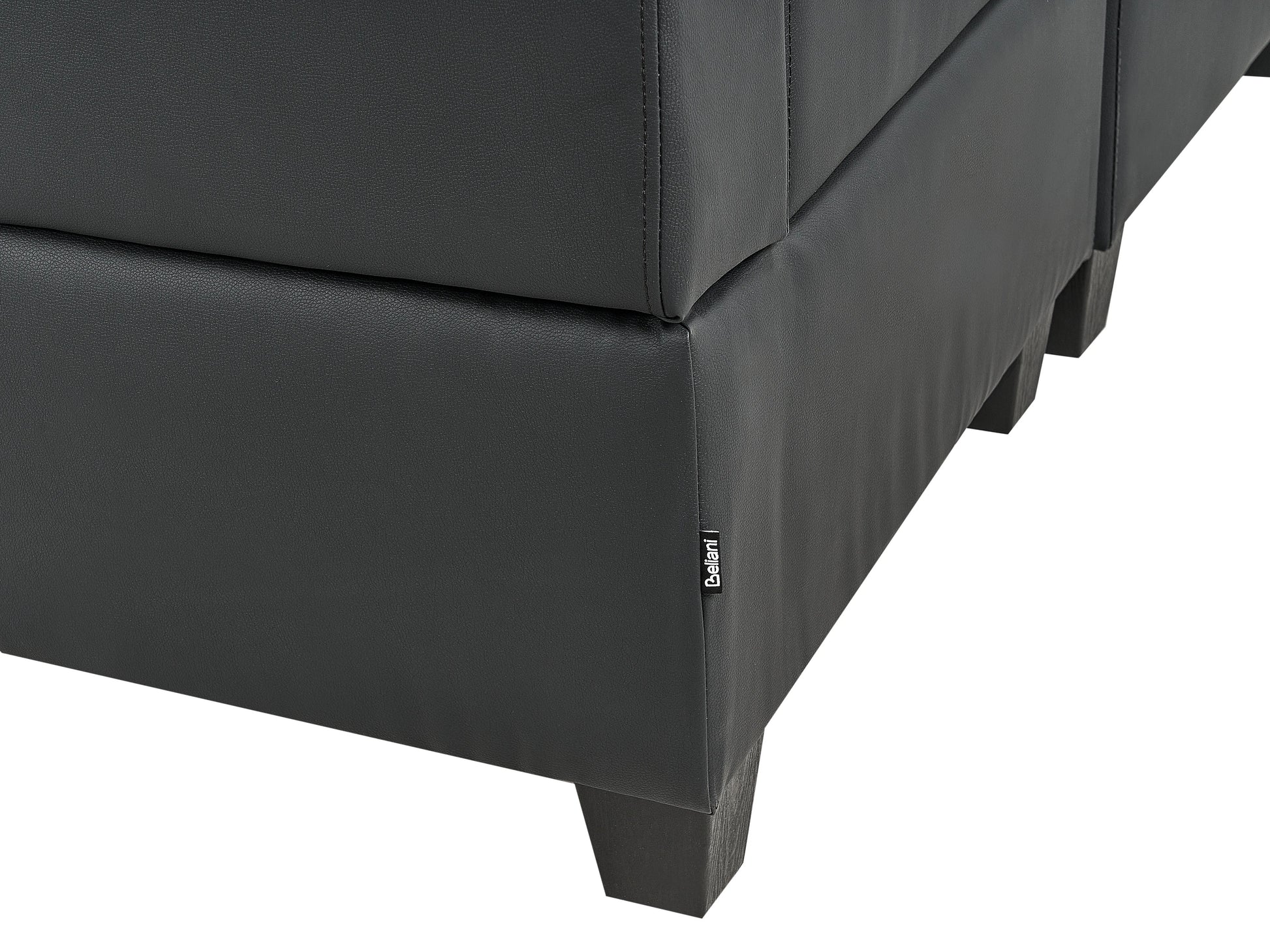  Modular Corner Sofa 4 Seater UNSTAD Faux Leather Black Left Hand