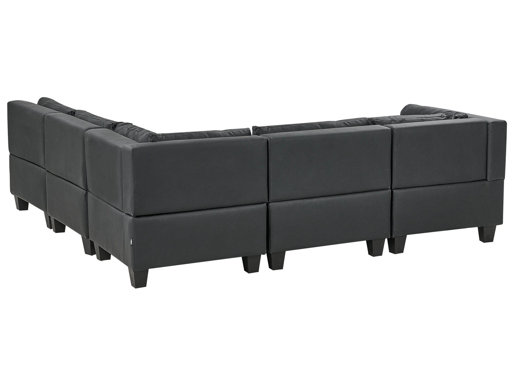  Modular Corner Sofa 5 Seater UNSTAD Faux Leather Black Left Hand