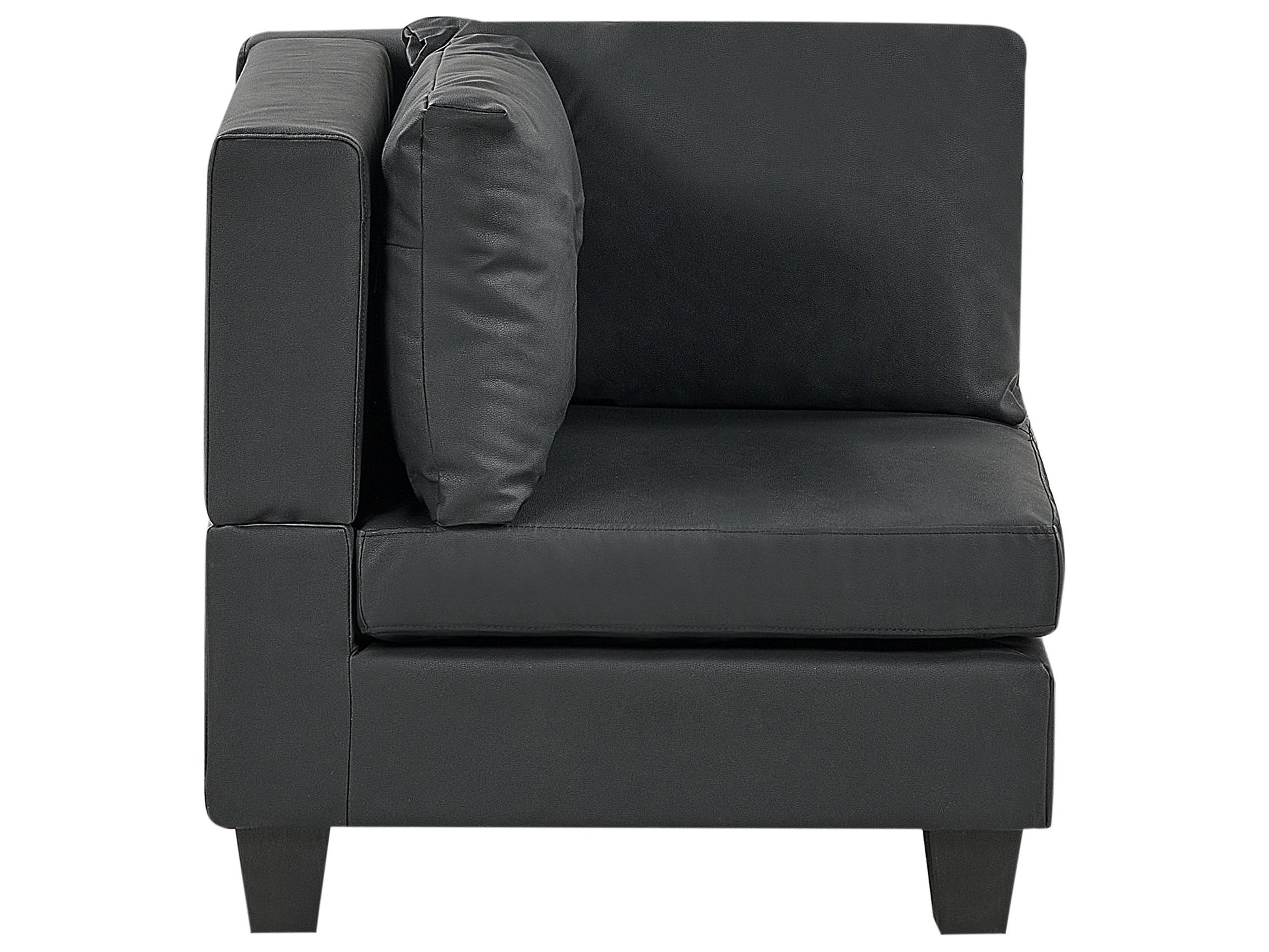  Modular Corner Sofa 5 Seater UNSTAD Faux Leather Black Left Hand