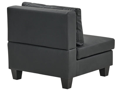  Modular Corner Sofa 5 Seater UNSTAD Faux Leather Black Left Hand