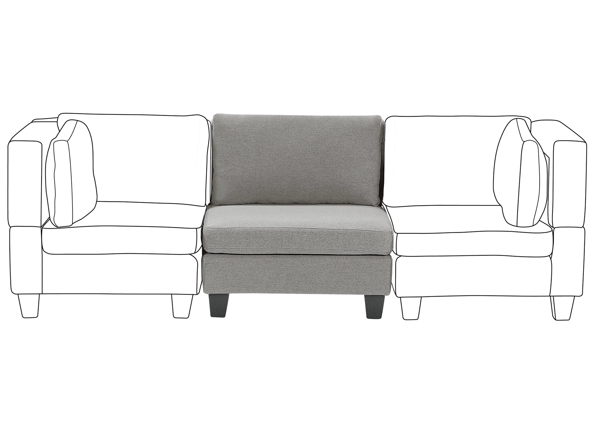  1-Seat Section UNSTAD Fabric Light Grey