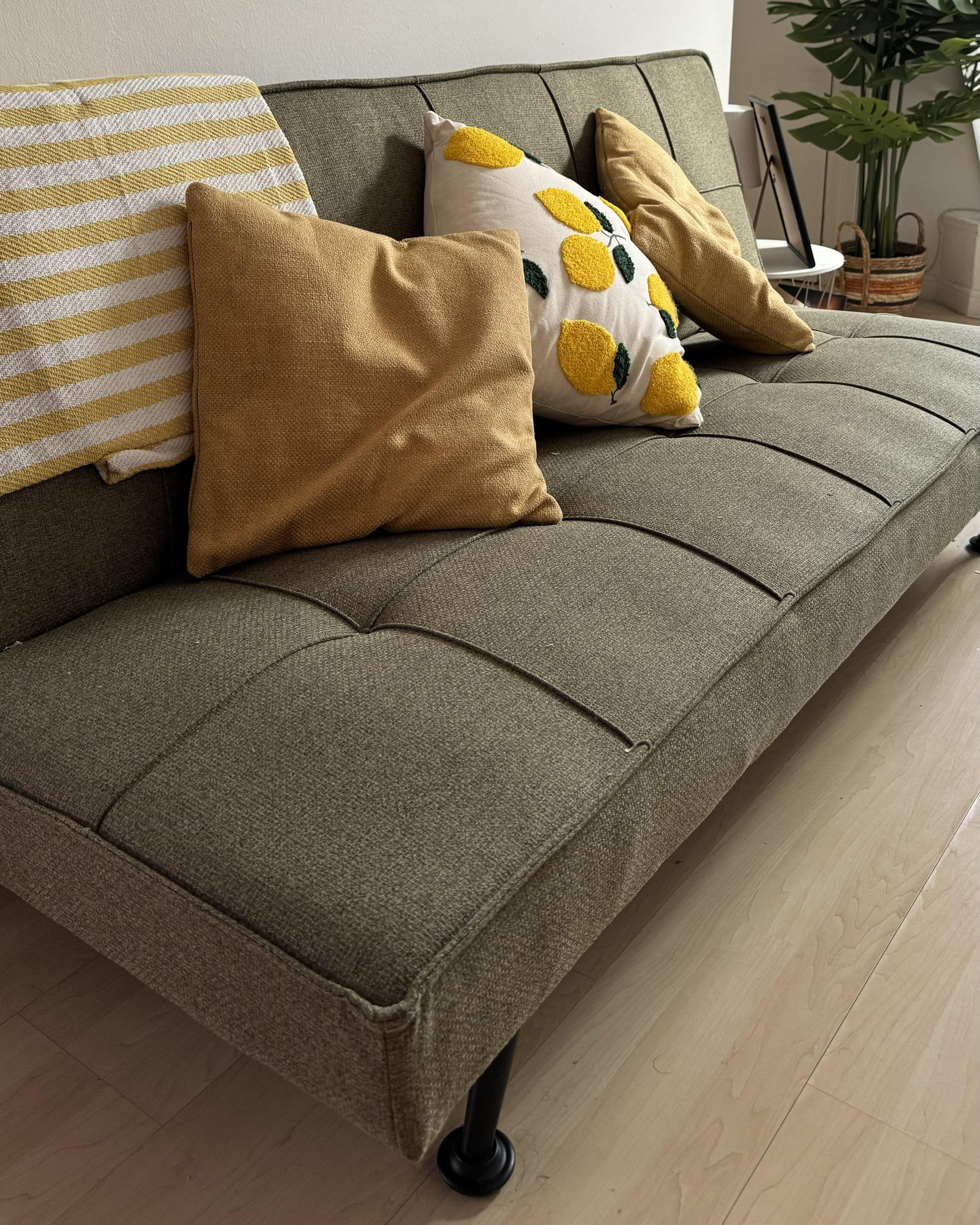  Sofa Bed 3 Seater HASLE Fabric Olive Green