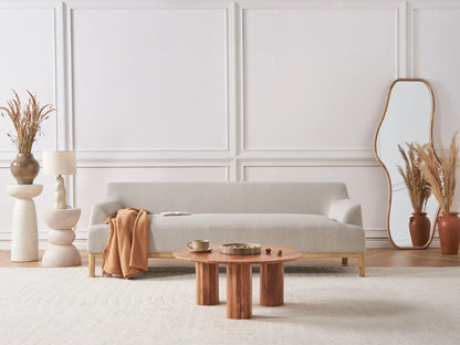  Sofa 3 Seater SOSJO Fabric Light Beige