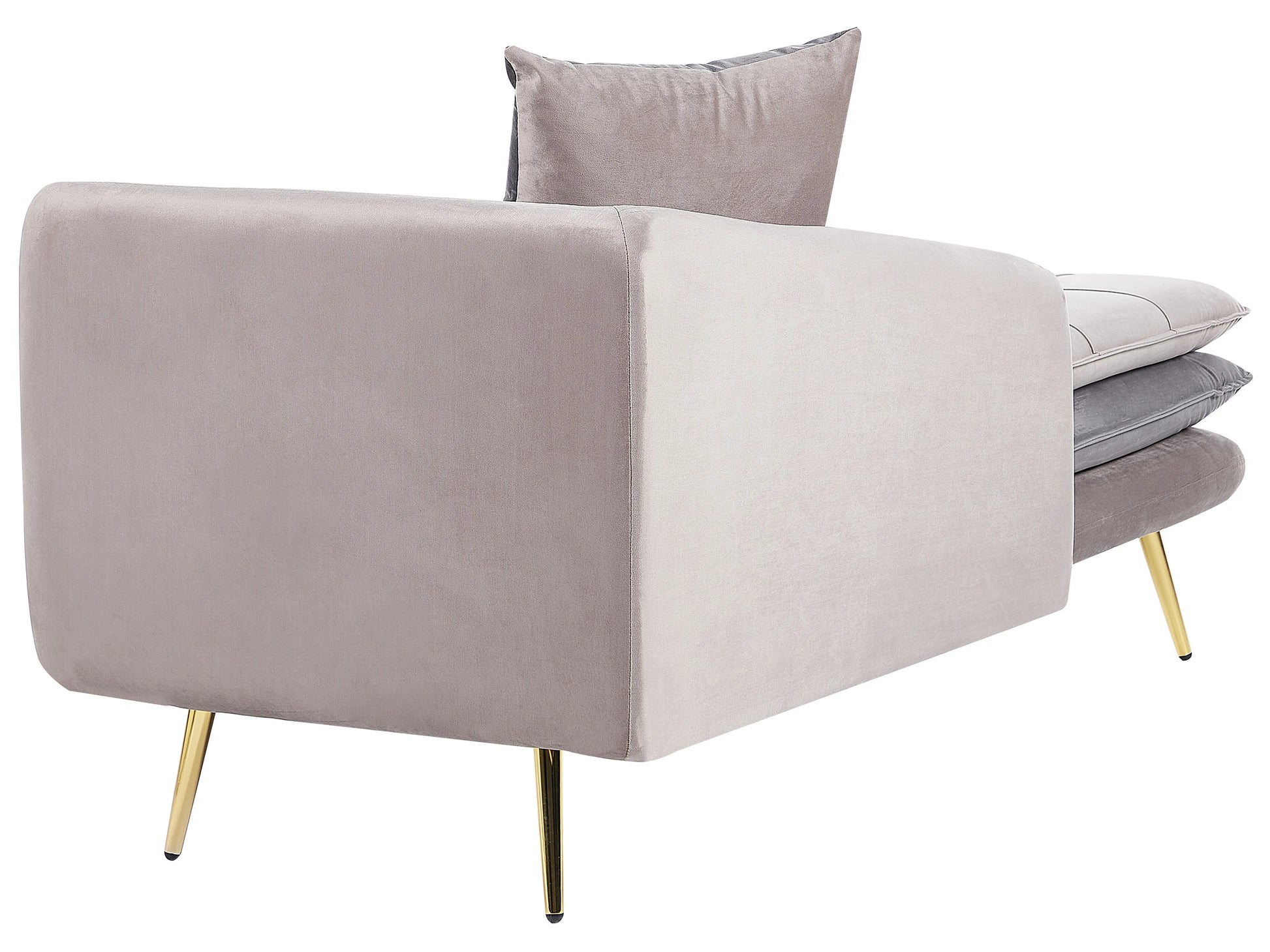  Right-Hand Chaise Lounge GONESSE Velvet Taupe
