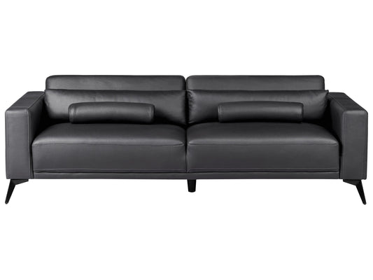  Sofa 3 Seater ANGE Faux Leather Black