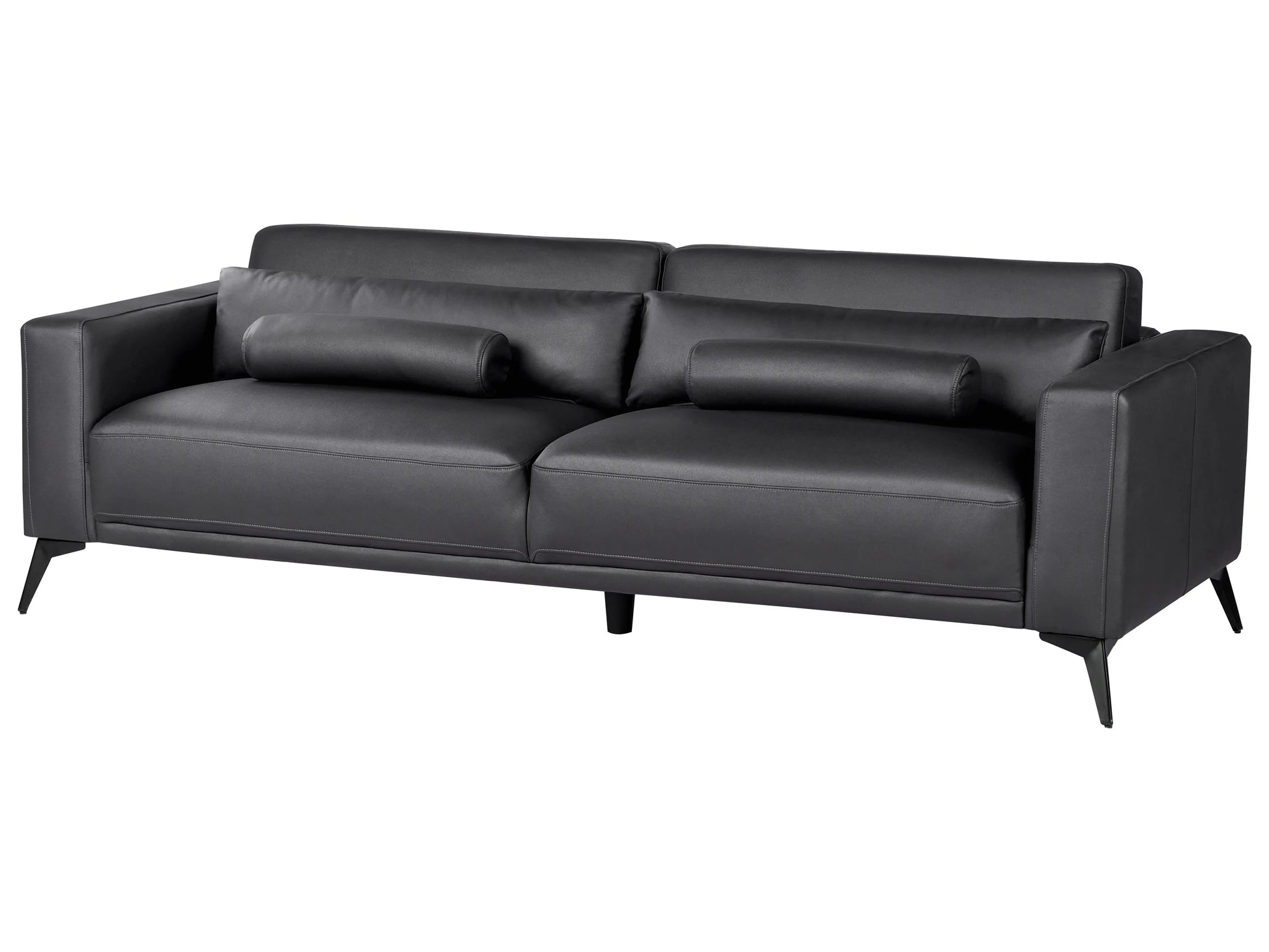  Sofa 3 Seater ANGE Faux Leather Black